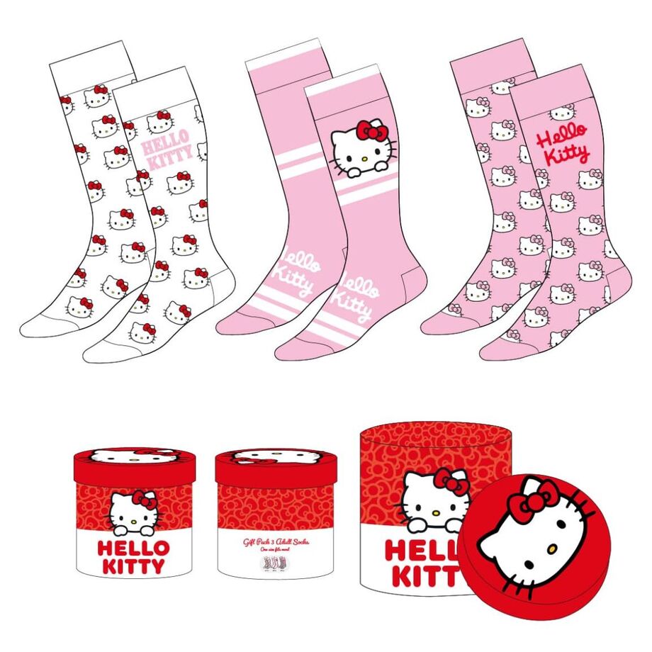 Imagen 1 - Set 3 Calcetines Hello Kitty Adulto