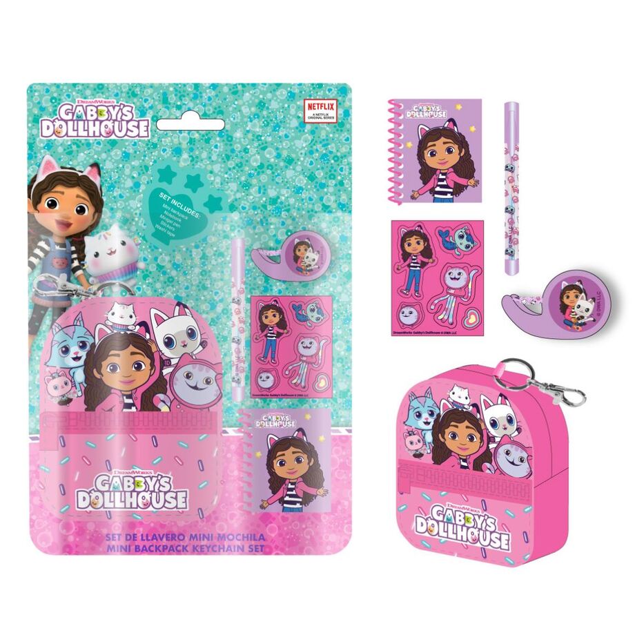 Imagen 1 - Set Papaleria Mini Mochila La Casa De Muñecas De Gabby