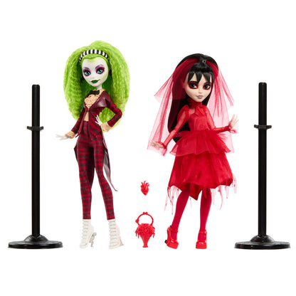 Imagen de Set 2 Muñecas Beetlejuice Bitelchus Monster High Skullector parte de nuestra colección en Espadas y más, sitio oficial.