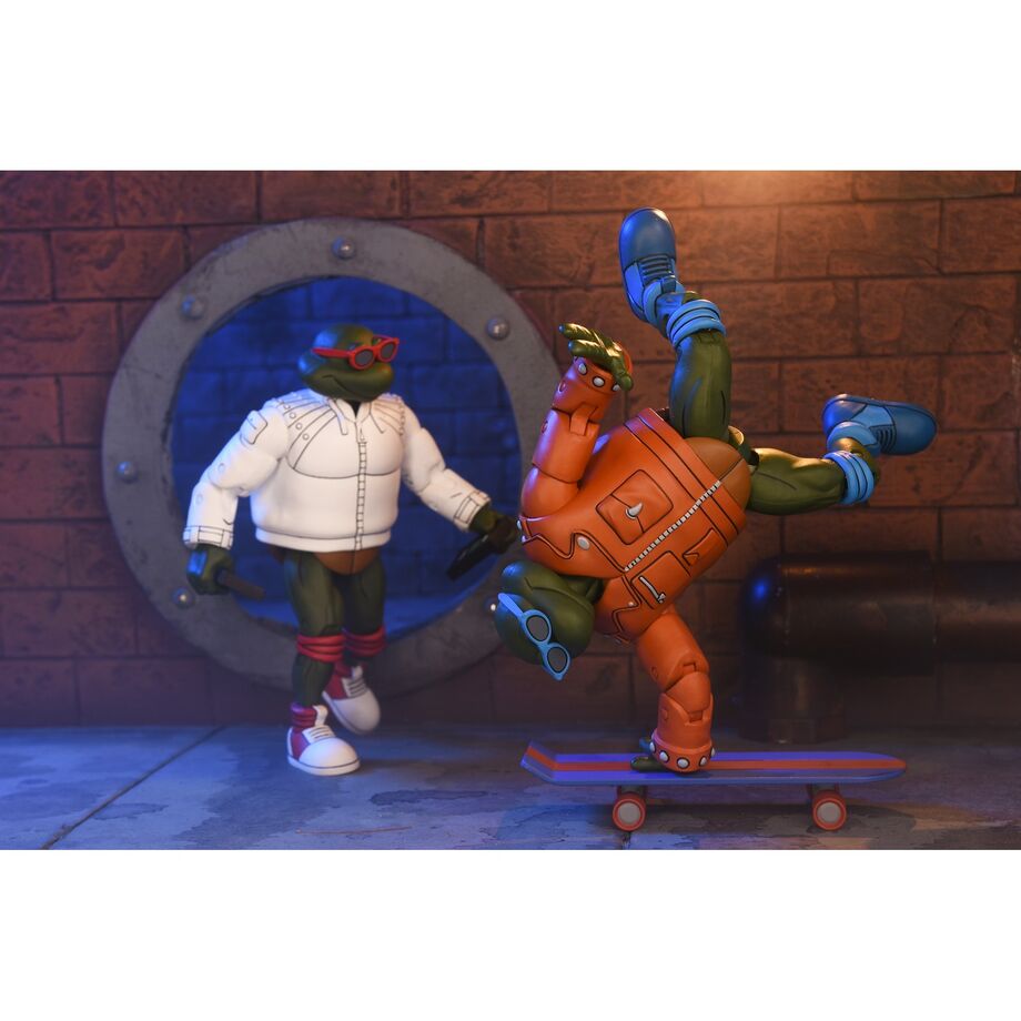Imagen 3 - Set 2 Figuras Punk Leonardo And Punk Raphael Teenage Mutant Tortugas Ninja 18Cm