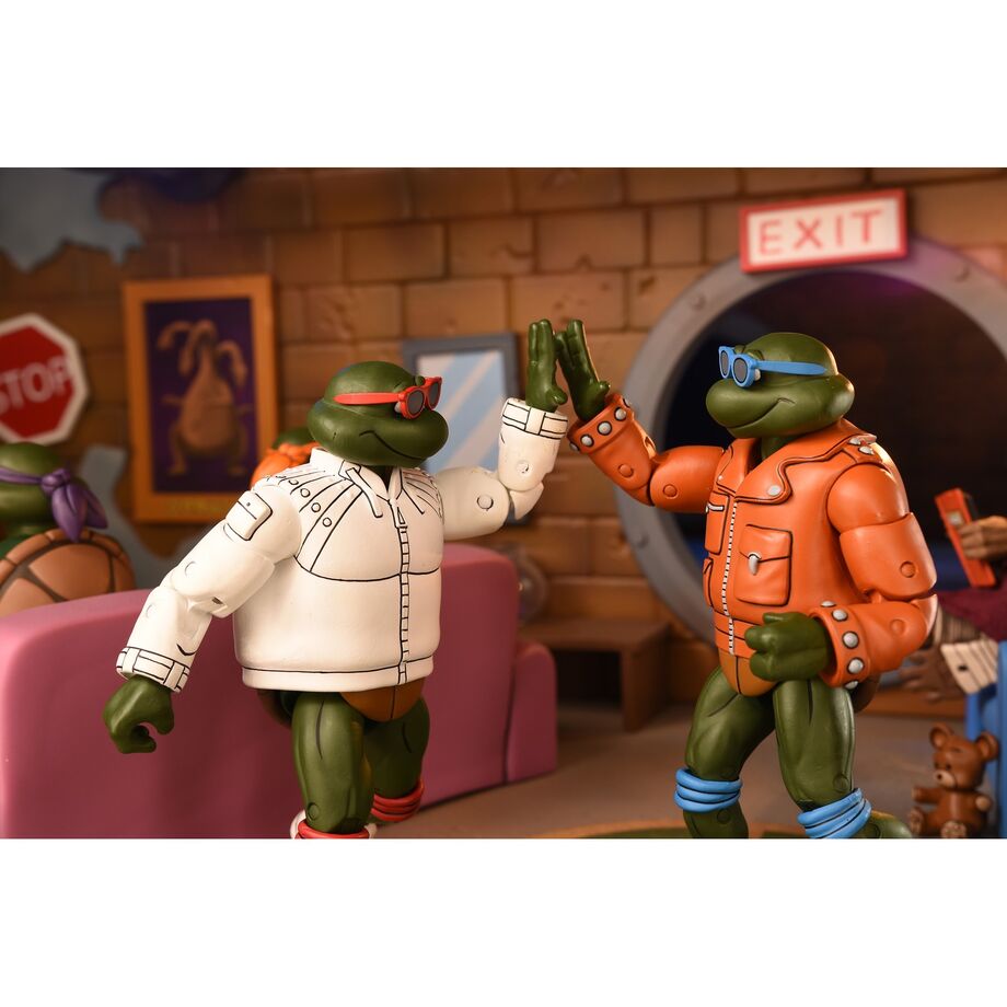 Imagen 4 - Set 2 Figuras Punk Leonardo And Punk Raphael Teenage Mutant Tortugas Ninja 18Cm