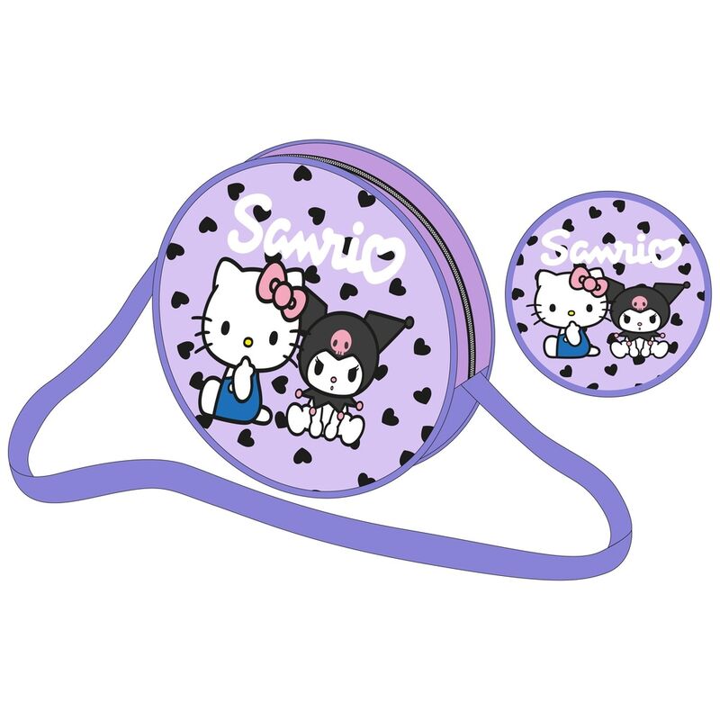 Imagen 1 - Bolso Bandolera Kuromi &#38; Hello Kitty