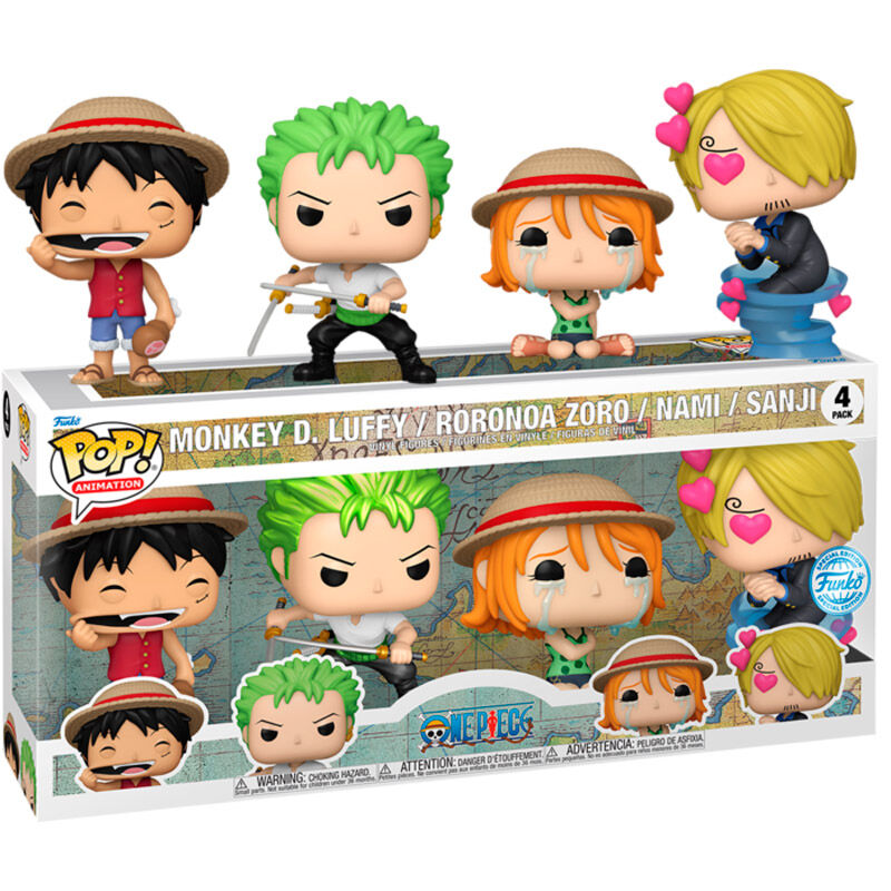 Imagen 2 - Blister 4 Figuras Pop One Piece Exclusive