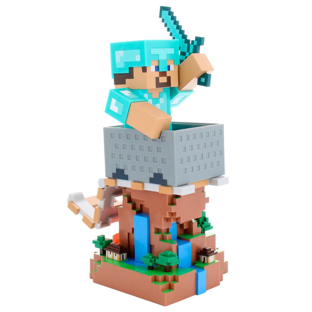 Imagen 2 - Cable Guy Soporte Sujecion Diamond Steve Minecraft 20Cm