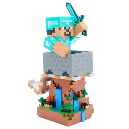 Imagen 2 - Cable Guy Soporte Sujecion Diamond Steve Minecraft 20Cm