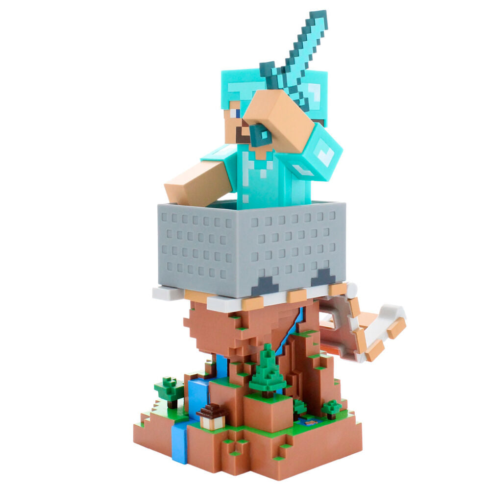 Imagen 3 - Cable Guy Soporte Sujecion Diamond Steve Minecraft 20Cm