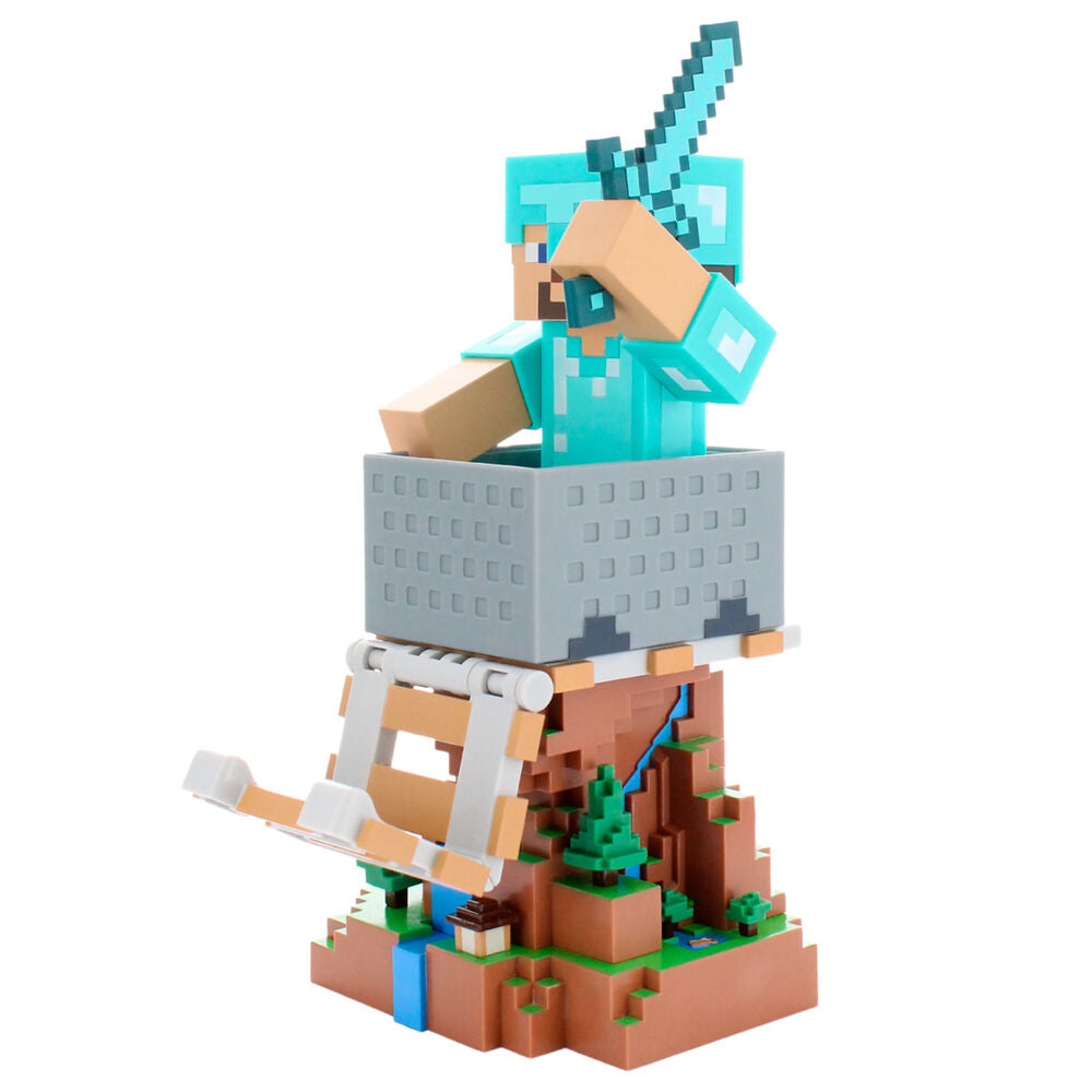 Imagen 5 - Cable Guy Soporte Sujecion Diamond Steve Minecraft 20Cm