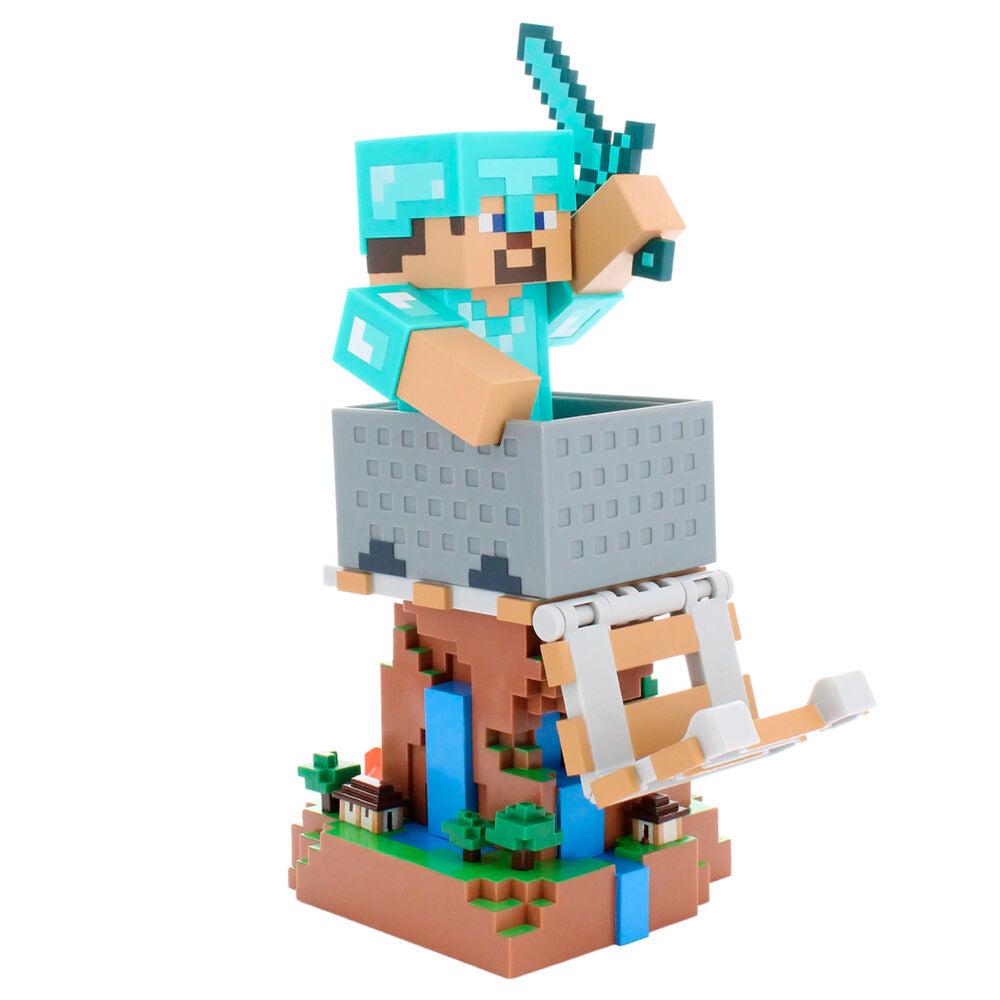 Imagen 6 - Cable Guy Soporte Sujecion Diamond Steve Minecraft 20Cm