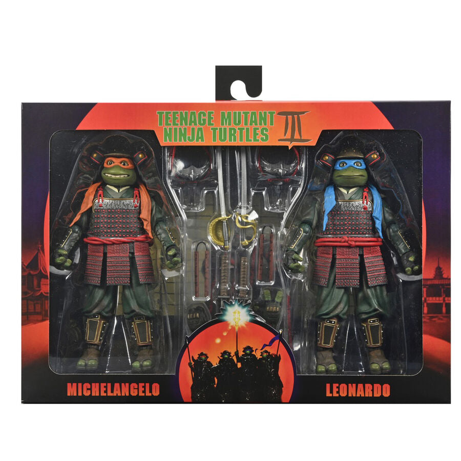 Imagen 1 - Blister 2 Figuras Leonardo & Michelangelo Teenage Mutant Tortugas Ninja 3 18Cm