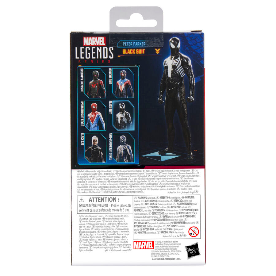 Imagen 3 - Figura Peter Parker Black Suit Spider-man 2 Marvel Legends 15Cm