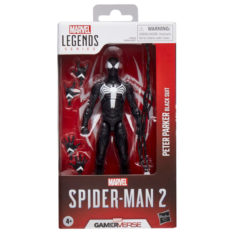 Imagen 1 - Figura Peter Parker Black Suit Spider-man 2 Marvel Legends 15Cm