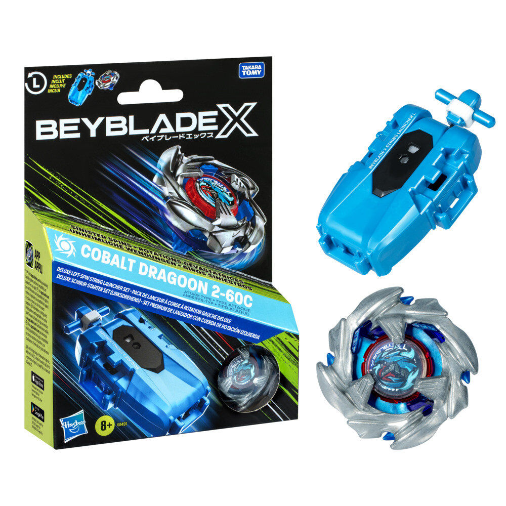 Imagen 1 - Set Premium Lanzador Con Cuerda Y Top Cobalt Dragoon 2-60C Beyblade X