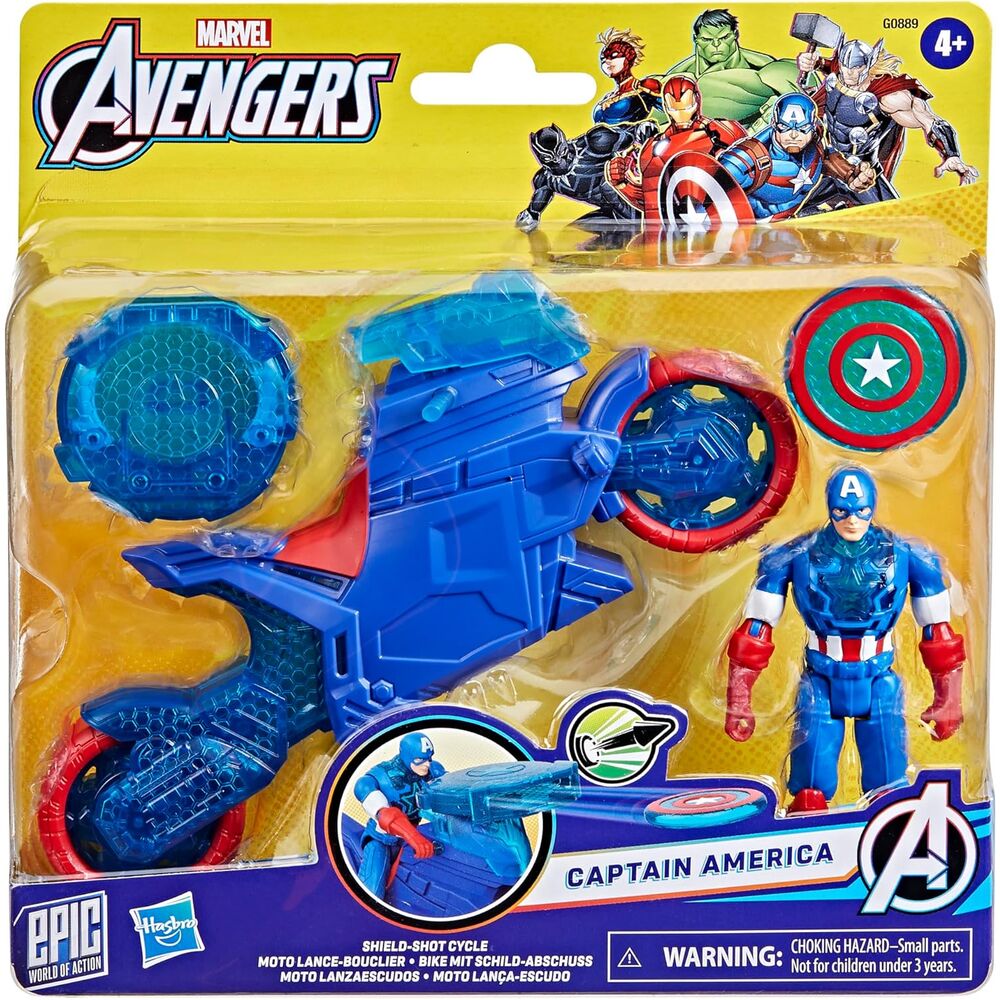 Imagen 1 - Moto Lanzaescudos + Figura Capitan America Los Vengadores Avengers Marvel