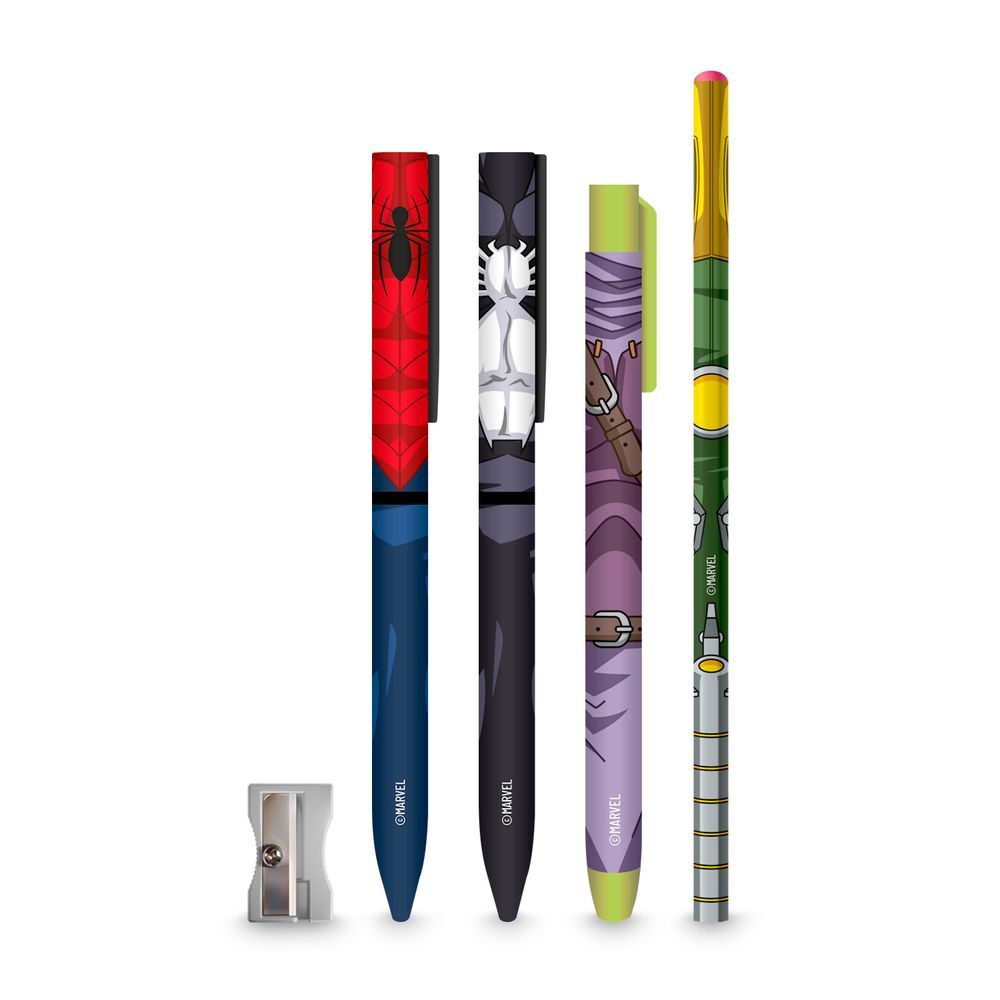 Imagen 3 - Portalapices + Lapiceros Spiderman Marvel