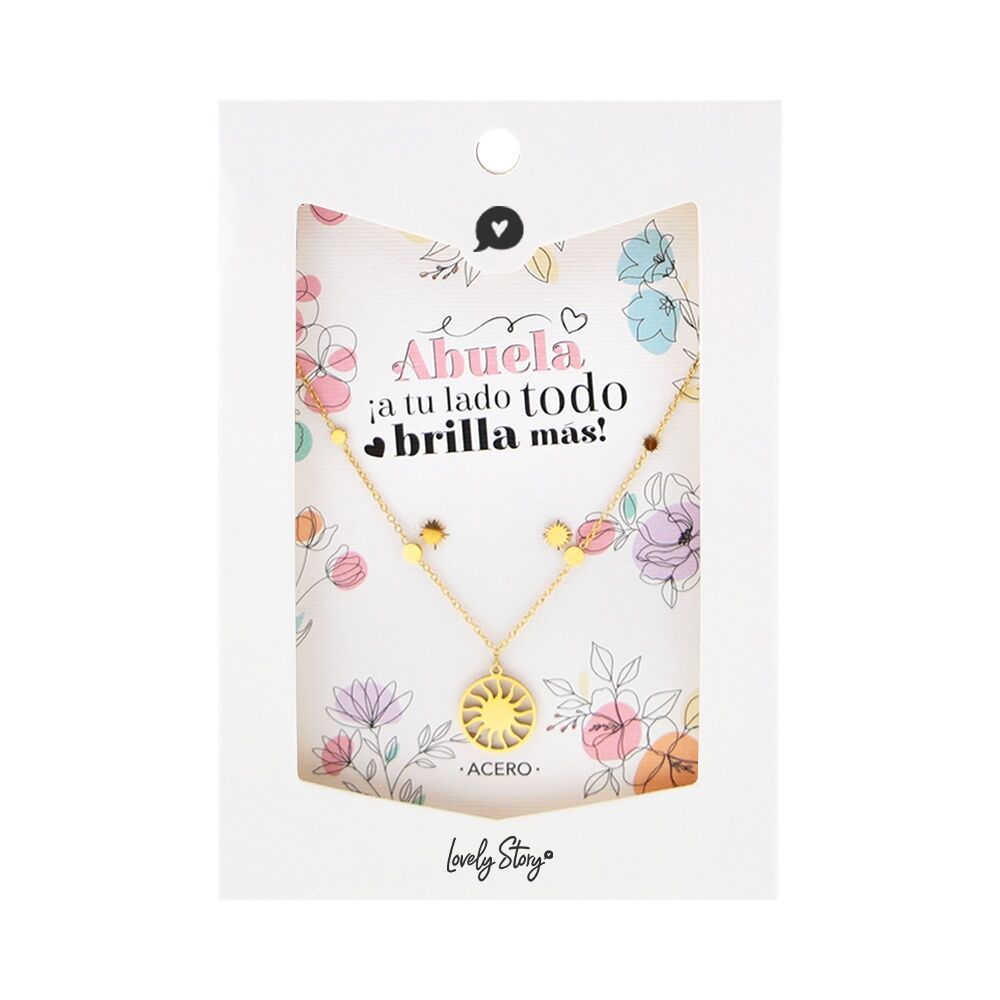 Imagen 1 - Set Bisuteria Pendientes + Colgante Sol - Abuela A Tu Lado Todo Brilla