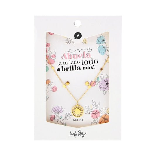 Imagen 1 - Set Bisuteria Pendientes + Colgante Sol - Abuela A Tu Lado Todo Brilla