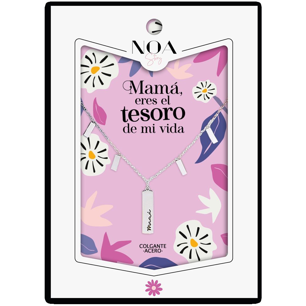 Imagen de Colgante Mama Acero Plateado - Mama Eres El Tesoro De Mi Vida parte de nuestra colección en Espadas y más, sitio oficial.