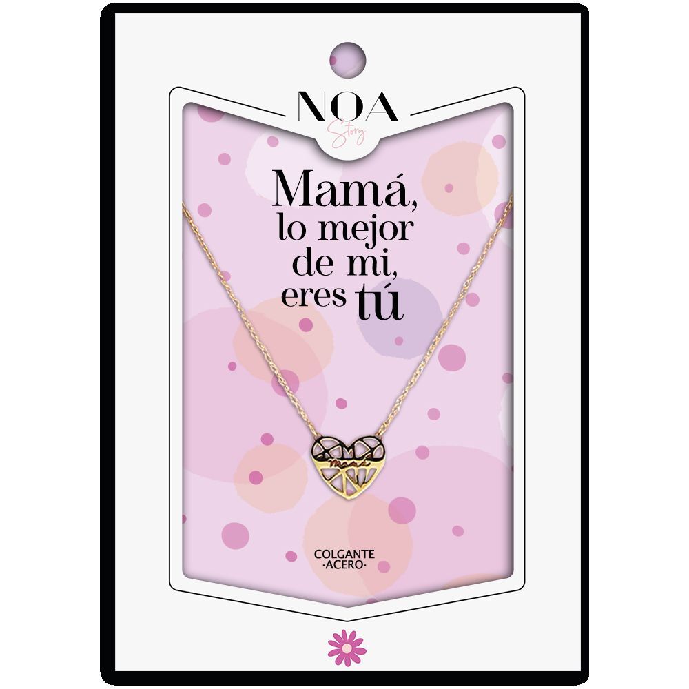 Imagen de Colgante Corazon Mama Acero Dorado - Mama Lo Mejor De Mi Vida Eres Tu parte de nuestra colección en Espadas y más, sitio oficial.