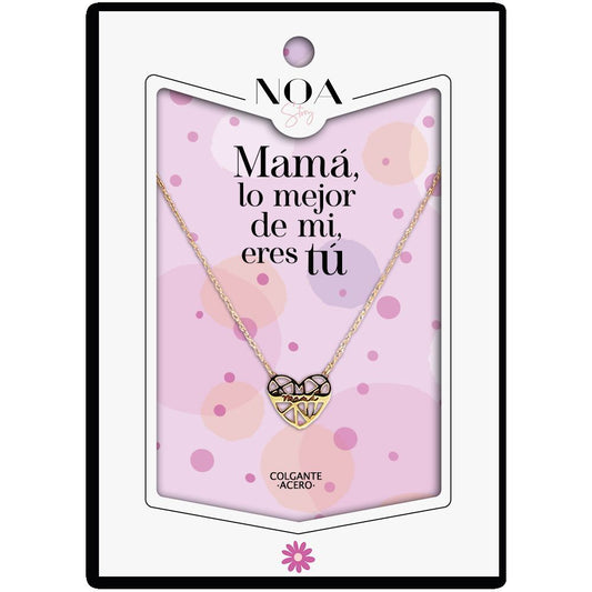 Imagen de Colgante Corazon Mama Acero Dorado - Mama Lo Mejor De Mi Vida Eres Tu parte de nuestra colección en Espadas y más, sitio oficial.
