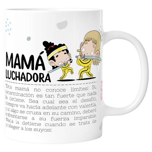 Imagen de Taza Mama Luchadora 330Ml parte de nuestra colección en Espadas y más, sitio oficial.