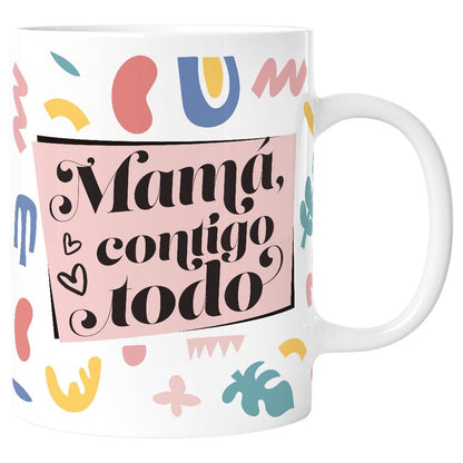 Imagen de Taza Mama Contigo Todo 330Ml parte de nuestra colección en Espadas y más, sitio oficial.