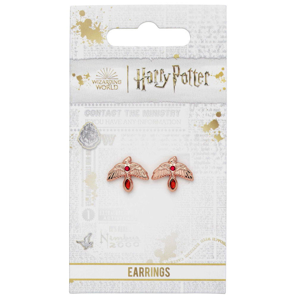 Imagen 1 - Pendientes Fawkes Rose Gold Harry Potter
