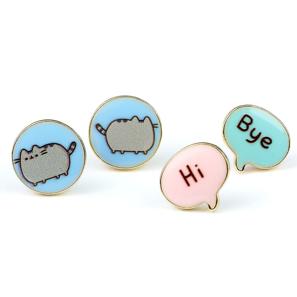 Imagen 2 - Set 3 Pares Pendientes Hi Bye Pusheen