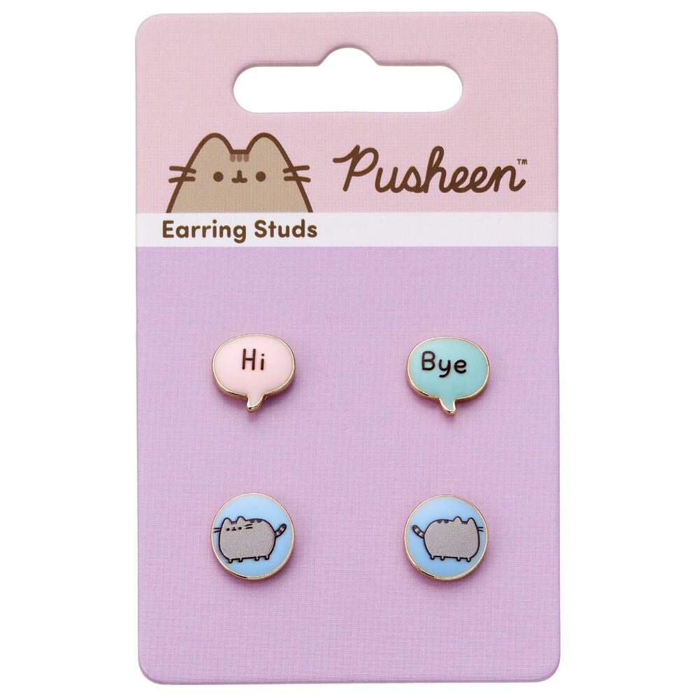 Imagen 1 - Set 3 Pares Pendientes Hi Bye Pusheen