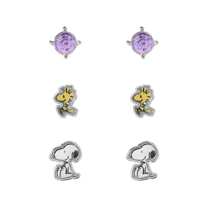 Imagen 1 - Set 3 Pares De Pendientes Snoopy