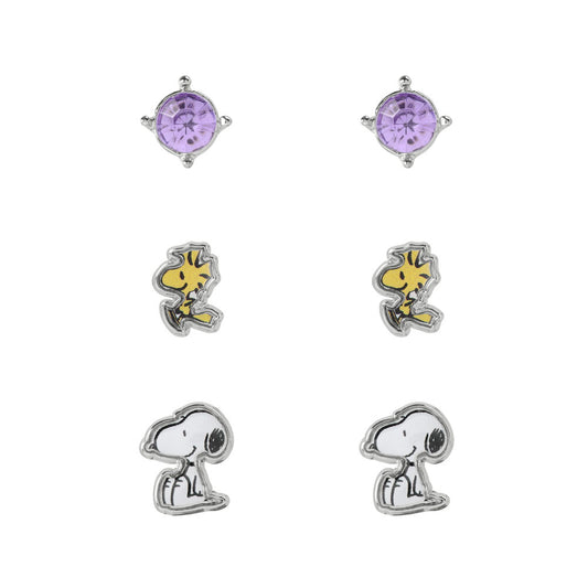 Imagen 1 - Set 3 Pares De Pendientes Snoopy