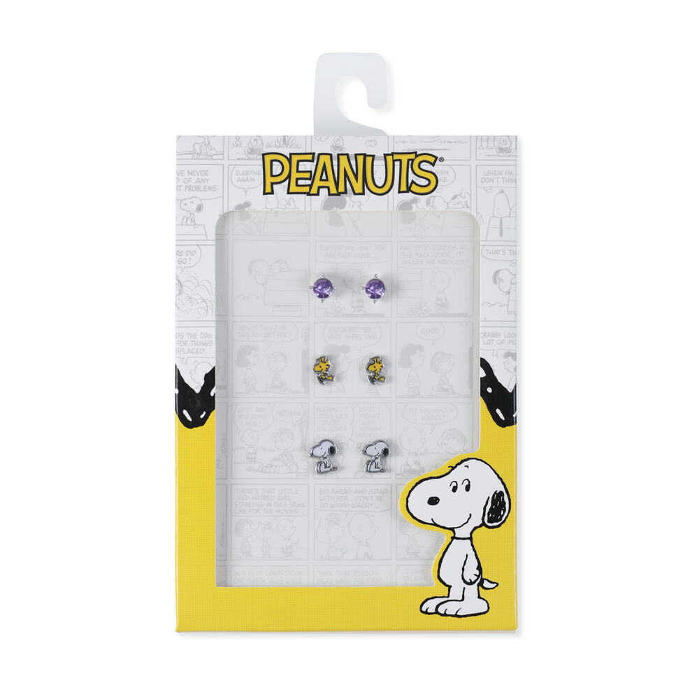 Imagen 2 - Set 3 Pares De Pendientes Snoopy