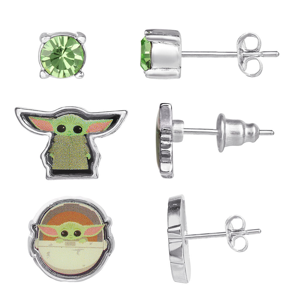 Imagen 3 - Set 3 Pares De Pendientes Baby Yoda Star Wars