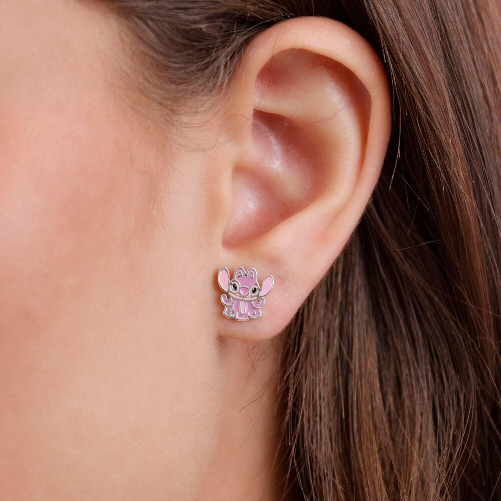 Imagen 3 - Pendientes Angel Stitch Disney Plata