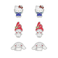 Imagen 1 - Set 3 Pares De Pendientes Hello Kitty And Friends Plata