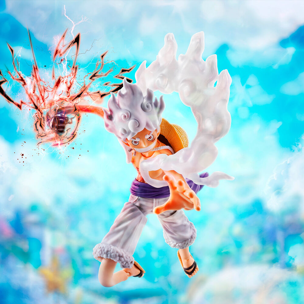 Imagen 5 - Figura S.h. Figuarts Monkey D Luffy Gear 5 Future Island Egghead One Piece 15,5Cm