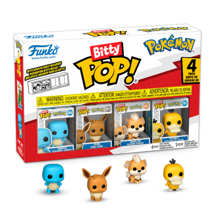 Imagen 2 - Blister 4 Figuras Bitty Pop Pokemon Squirtle