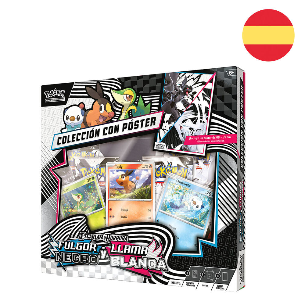 Imagen 1 - Blister Juego Cartas Coleccionables Poster Fulgor Negro Y Llama Blanca Pokemon Español
