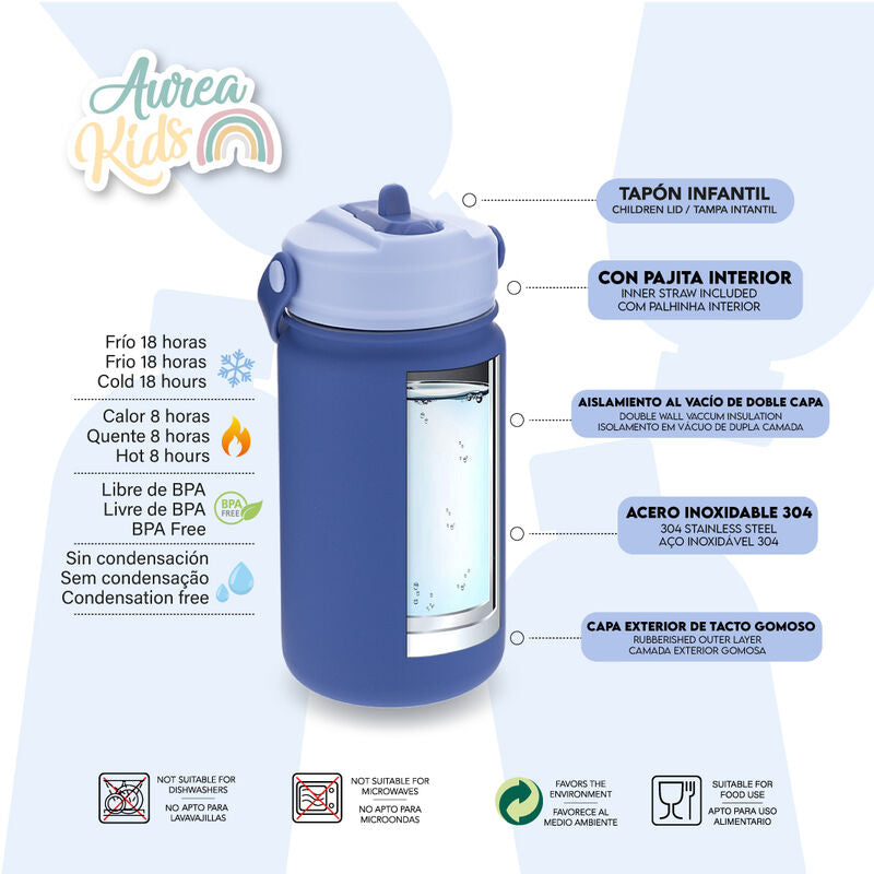 Imagen 2 - Cantimplora Termica Jirafa Azul 330Ml