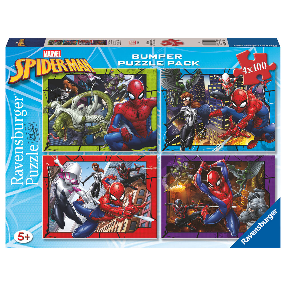 Imagen 1 - Puzzle Spiderman Marvel 4X100pzs