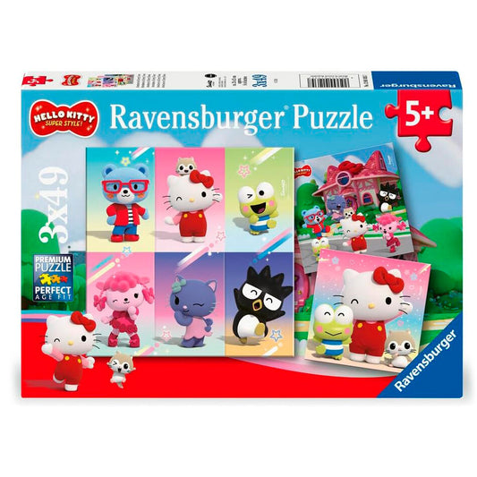 Imagen 1 - Puzzle Hello Kitty - Hello Kitty And Friends 3X49pzs