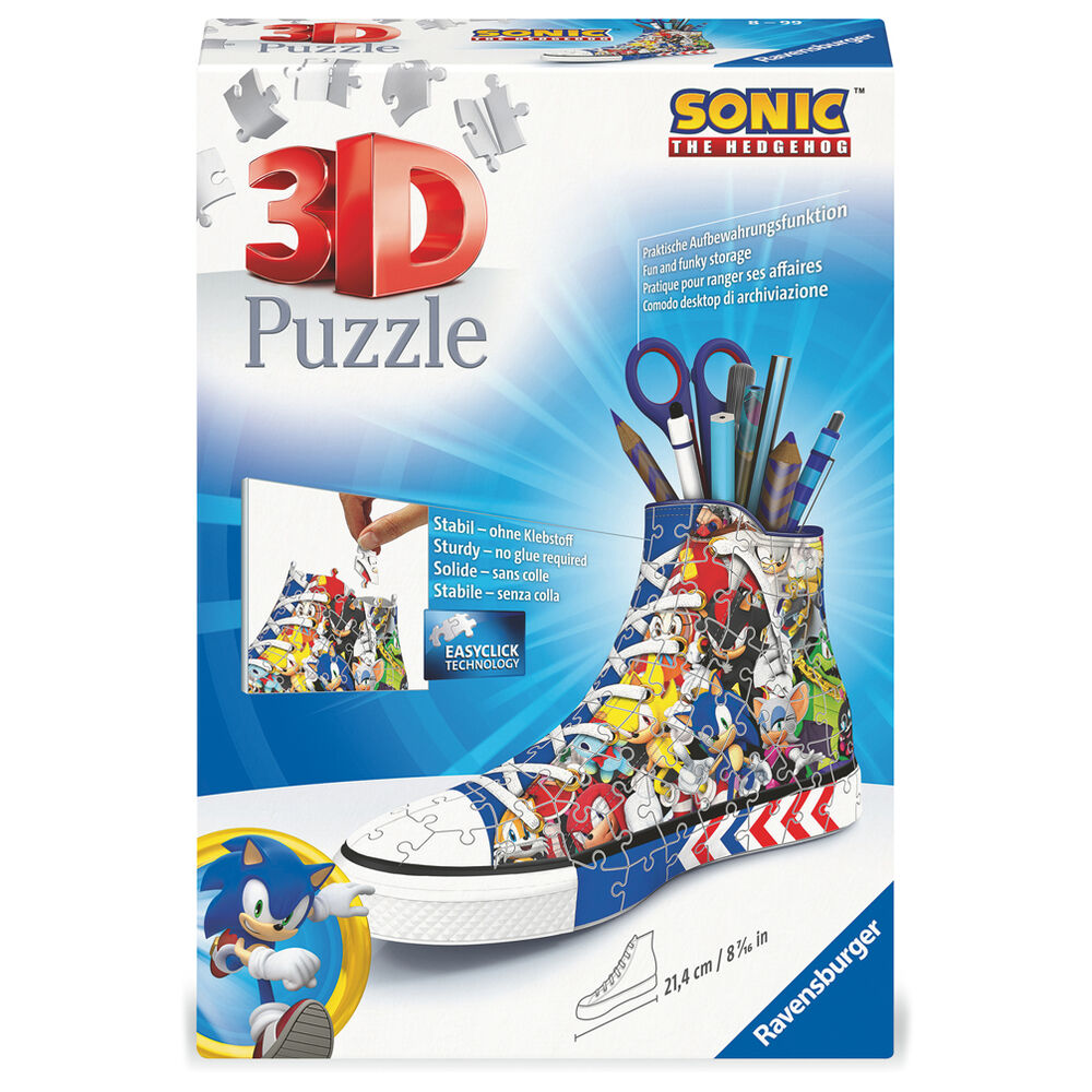 Imagen 3 - Puzzle 3D Portalapices 3D Zapatilla Sonic The Hedgehog 112Pzs