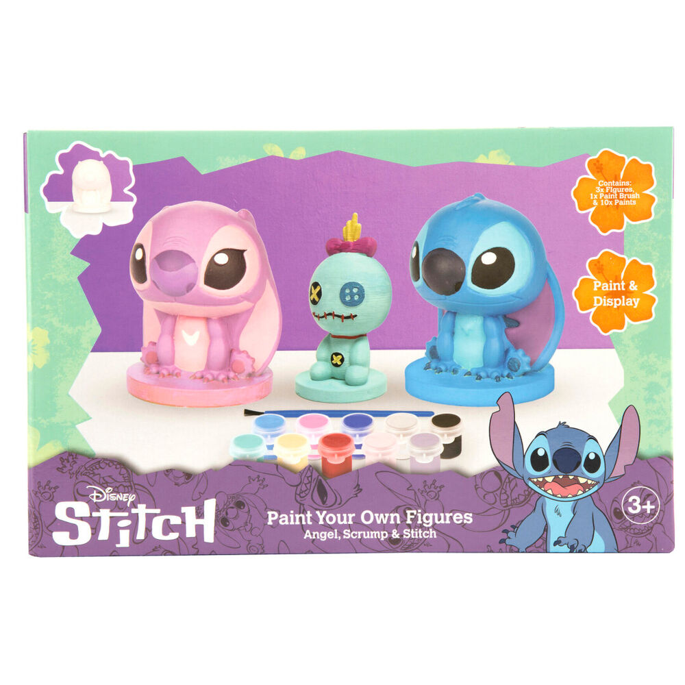 Imagen 1 - Set 3 Figuras De Escayola Para Pintar Stitch Disney
