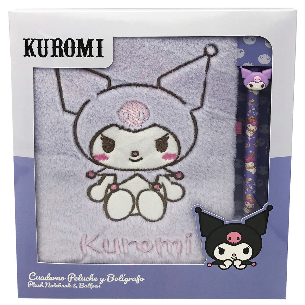 Imagen 1 - Blister Cuaderno Peluche + Boligrafo Kuromi Hello Kitty