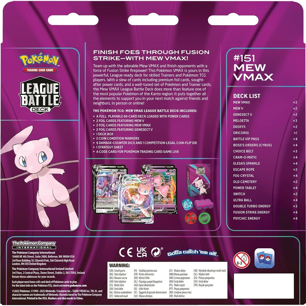 Imagen 2 - Baraja Juego Cartas Coleccionables Mew Vmax Pokemon Ingles
