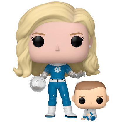 Imagen 1 - Figura Pop Marvel Los 4 Fantasticos Mujer Invisible & Franklin