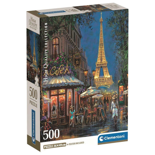 Imagen 1 - Puzzle Night At The Eiffel Cafe High Quality 500Pzs