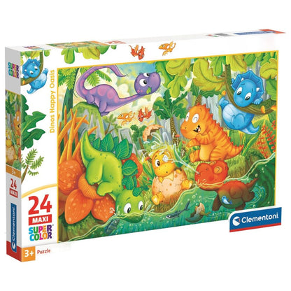 Imagen 2 - Puzzle Maxi Dinos Happy Oasis 24Pzs