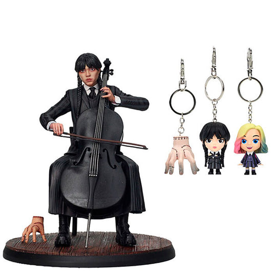 Imagen 1 - Figura Miercoles Violonchelo + Llavero Wednesday