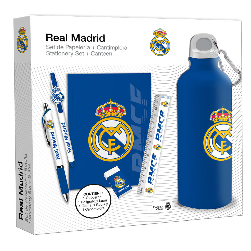 Imagen 1 - Set Papeleria + Botella Real Madrid