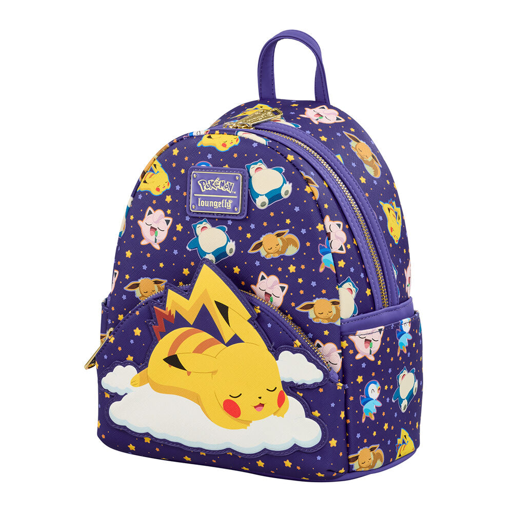 Imagen 2 - Mochila Sleeping Pikachu And Friends Pokemon Loungefly 26Cm